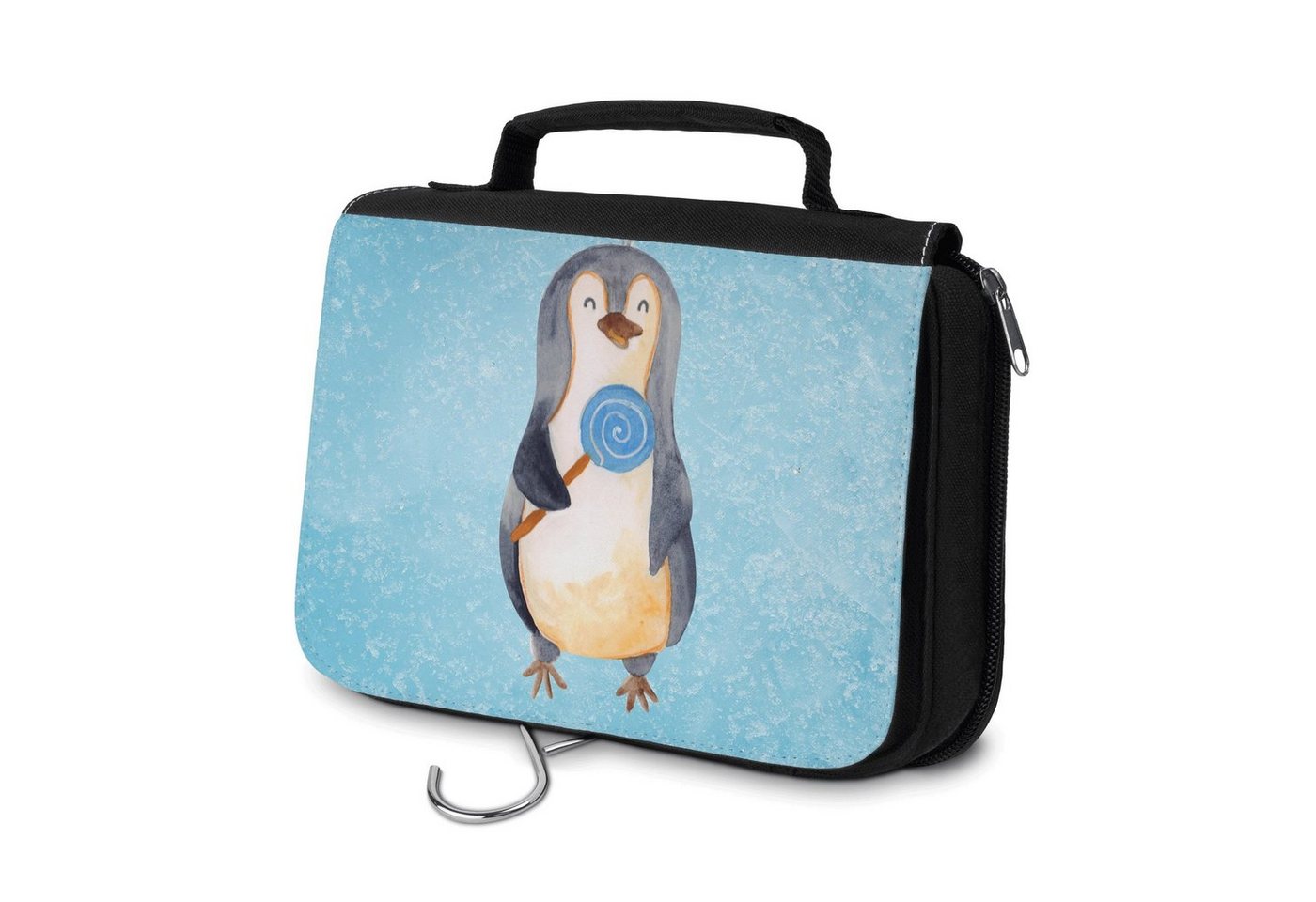 Mr. & Mrs. Panda Kulturbeutel Pinguin Lolli - Eisblau - Geschenk, Schminktasche, Kind, Kulturtasche (1-tlg), Mehrere Fächer von Mr. & Mrs. Panda