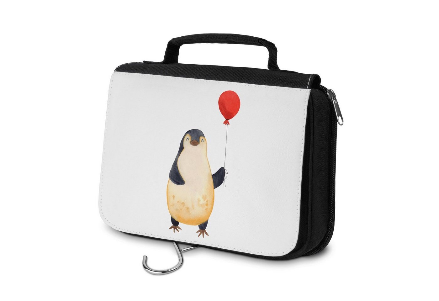 Mr. & Mrs. Panda Kulturbeutel Pinguin Luftballon - Weiß - Geschenk, Herren, Waschtasche, Geschenk F (1-tlg), Wasserabweisend von Mr. & Mrs. Panda