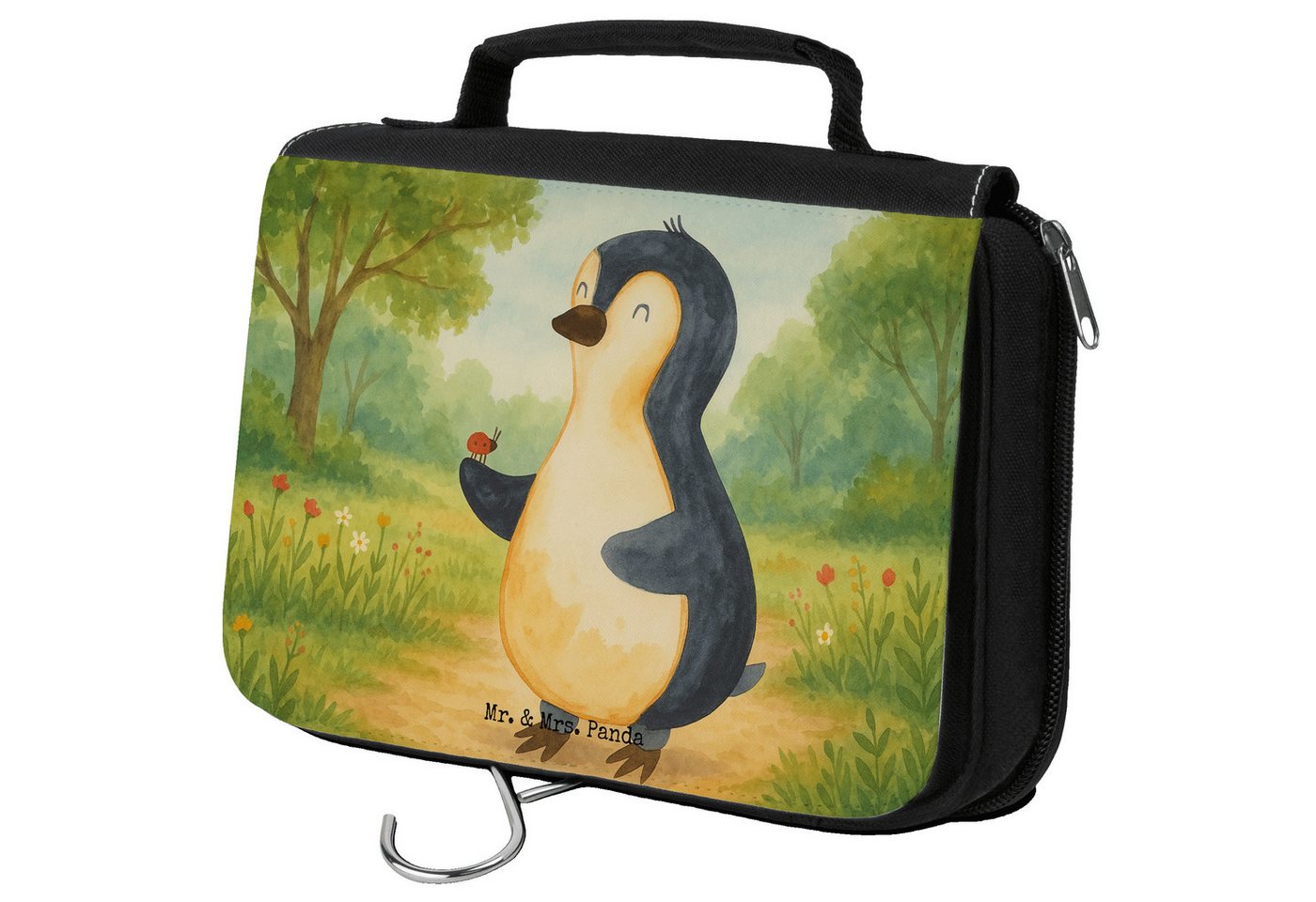 Mr. & Mrs. Panda Kulturbeutel Pinguin Marienkäfer Design, badtasche, Weiß, beautycase, Kulturbeutel (Packung, 1-tlg) von Mr. & Mrs. Panda