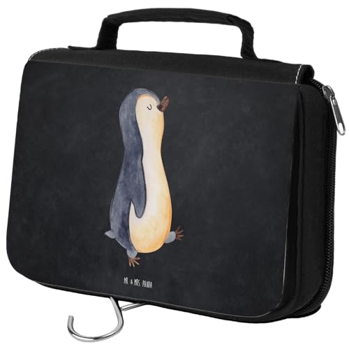 Mr. & Mrs. Panda Kulturbeutel Pinguin marschierend - Geschenk, Schminkutensil, Pinguine, Zum Aufhängen, spazieren, Kulturtasche, Damen, Waschtasche, von Mr. & Mrs. Panda