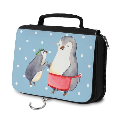 Mr. & Mrs. Panda Kulturbeutel Pinguin mit Kind - Geschenk, Mutti, Organizer, Muttertag, Herren, Schwester, Danke Mama, Mami, Bruder, Oma, von Mr. & Mrs. Panda