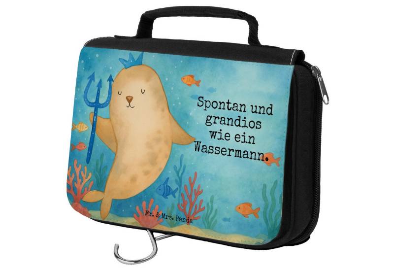 Mr. & Mrs. Panda Kulturbeutel Sternzeichen Wassermann Design, beautycase, Weiß, Geburtstag Februar, (Packung, 1-tlg) von Mr. & Mrs. Panda