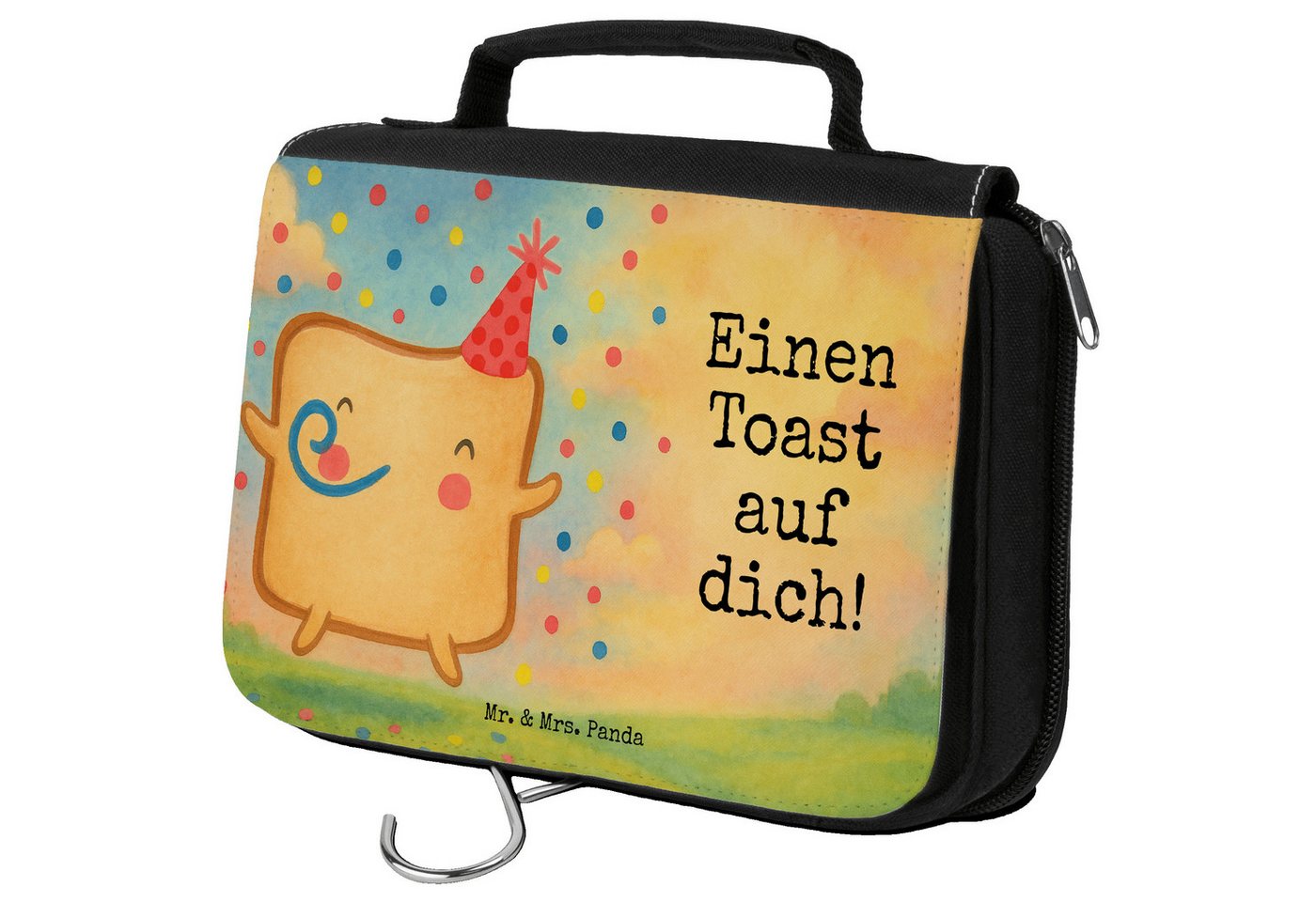 Mr. & Mrs. Panda Kulturbeutel Toast Party Design, beautycase, Weiß, Valentinstag, Kosmetiktasche, H (Packung, 1-tlg) von Mr. & Mrs. Panda