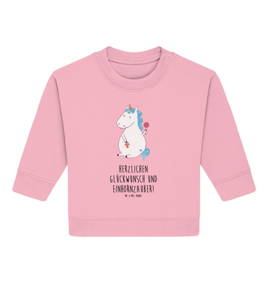 Mr. & Mrs. Panda Longpullover 12. - 18. Monat Einhorn Baby - Cotton Pink - Geschenk, Schnuller, Peg (1-tlg) von Mr. & Mrs. Panda