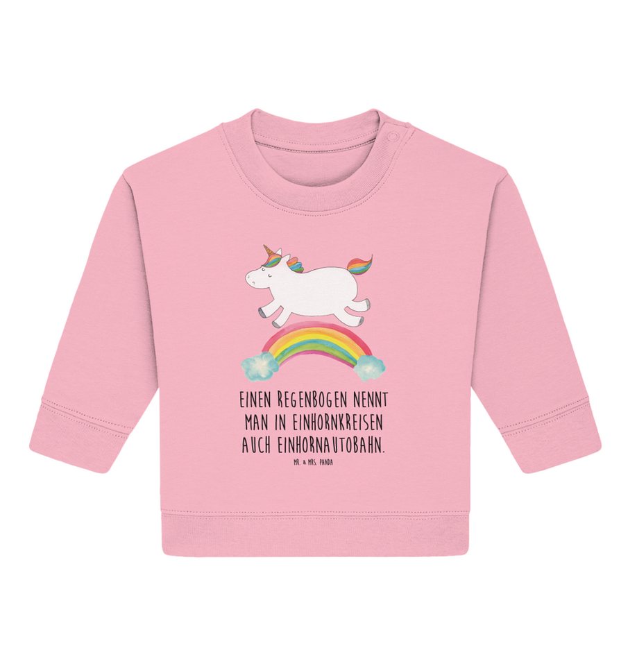 Mr. & Mrs. Panda Longpullover 12. - 18. Monat Einhorn Regenbogen - Cotton Pink - Geschenk, Pegasus, (1-tlg) von Mr. & Mrs. Panda