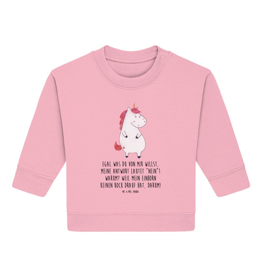 Mr. & Mrs. Panda Longpullover 12. - 18. Monat Einhorn Wut - Cotton Pink - Geschenk, ringgesponnen, (1-tlg) von Mr. & Mrs. Panda