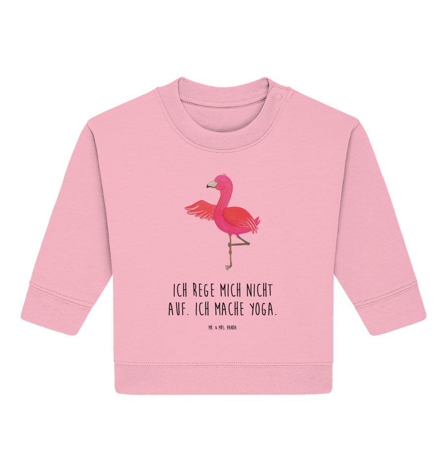 Mr. & Mrs. Panda Longpullover 12. - 18. Monat Flamingo Yoga - Cotton Pink - Geschenk, Yogapose, Nam (1-tlg) von Mr. & Mrs. Panda