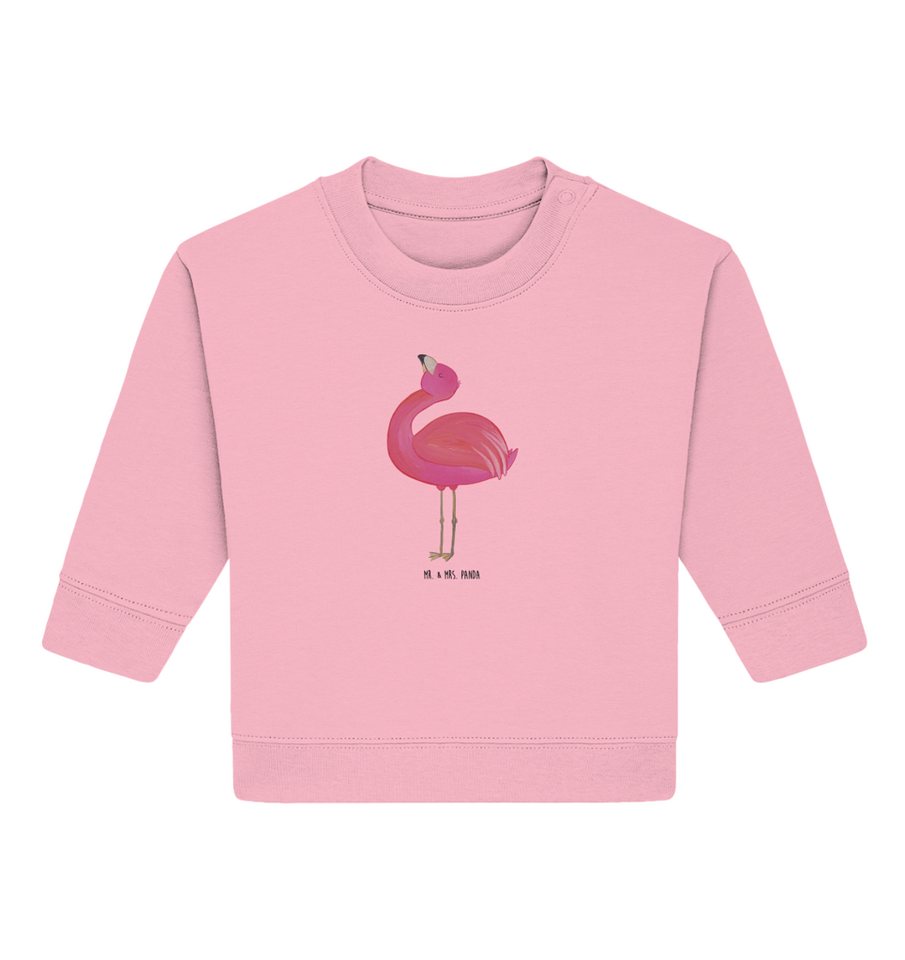 Mr. & Mrs. Panda Longpullover 12. - 18. Monat Flamingo Stolz - Cotton Pink - Geschenk, rosa, Mama, (1-tlg) von Mr. & Mrs. Panda