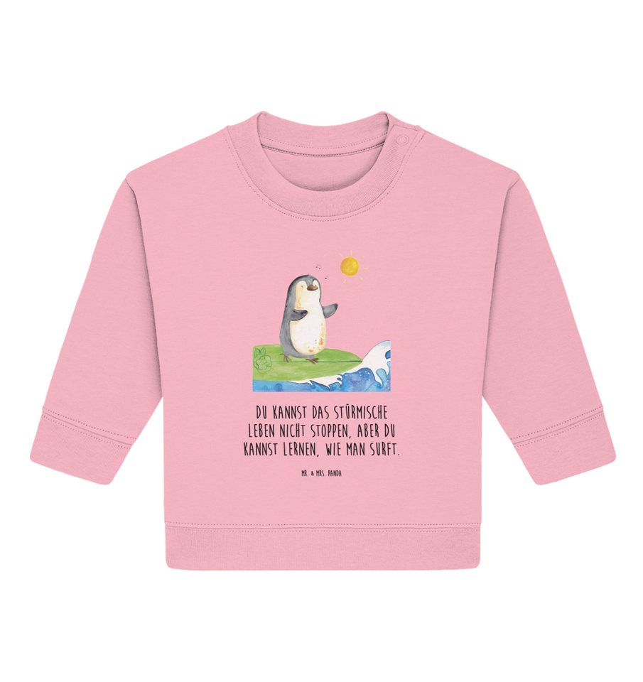 Mr. & Mrs. Panda Longpullover 12. - 18. Monat Pinguin Surfer - Cotton Pink - Geschenk, Portugal, We (1-tlg) von Mr. & Mrs. Panda