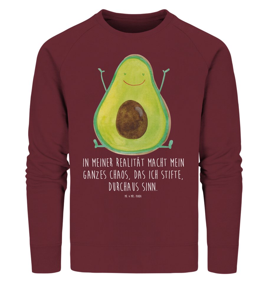 Mr. & Mrs. Panda Longpullover Größe L Avocado Glücklich - Burgundy - Geschenk, Sweatshirt Frauen, U (1-tlg) von Mr. & Mrs. Panda