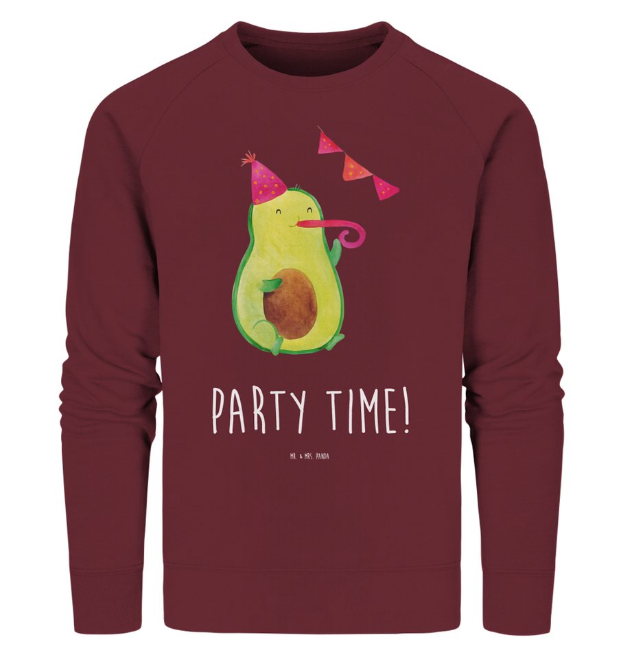 Mr. & Mrs. Panda Longpullover Größe L Avocado Party Zeit - Burgundy - Geschenk, Pullover Frauen, Pu (1-tlg) von Mr. & Mrs. Panda