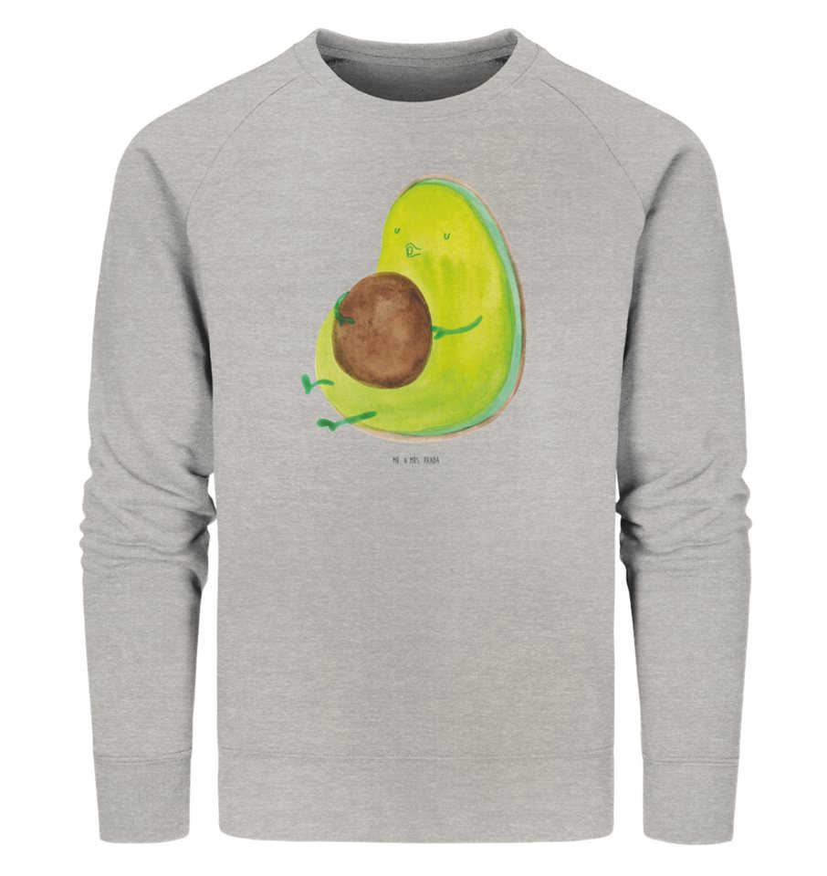 Mr. & Mrs. Panda Longpullover Größe L Avocado Pfeifen - Heather Grey - Geschenk, Unisex, voll gefre (1-tlg) von Mr. & Mrs. Panda