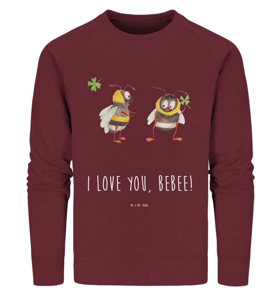 Mr. & Mrs. Panda Longpullover Größe L Bienen Paar - Burgundy - Geschenk, Geschenk für Partner, Jahr (1-tlg) von Mr. & Mrs. Panda