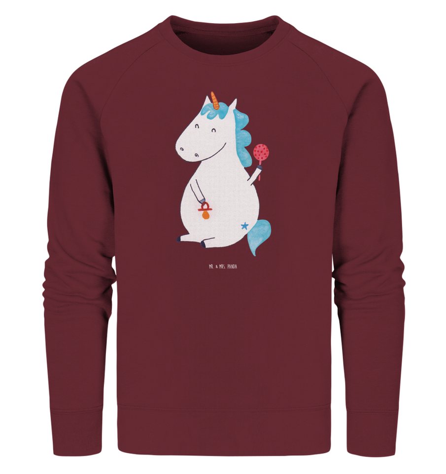 Mr. & Mrs. Panda Longpullover Größe L Einhorn Baby - Burgundy - Geschenk, Einhorn Deko, Pegasus, Un (1-tlg) von Mr. & Mrs. Panda