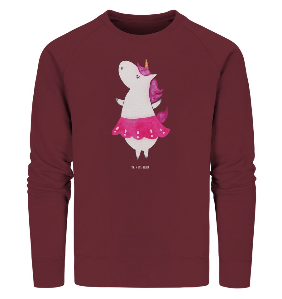 Mr. & Mrs. Panda Longpullover Größe L Einhorn Ballerina - Burgundy - Geschenk, Pullover Frauen, Swe (1-tlg) von Mr. & Mrs. Panda