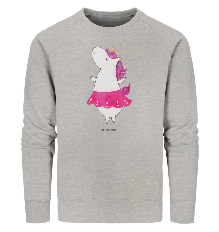 Mr. & Mrs. Panda Longpullover Größe L Einhorn Ballerina - Heather Grey - Geschenk, Pullover Männer, (1-tlg) von Mr. & Mrs. Panda