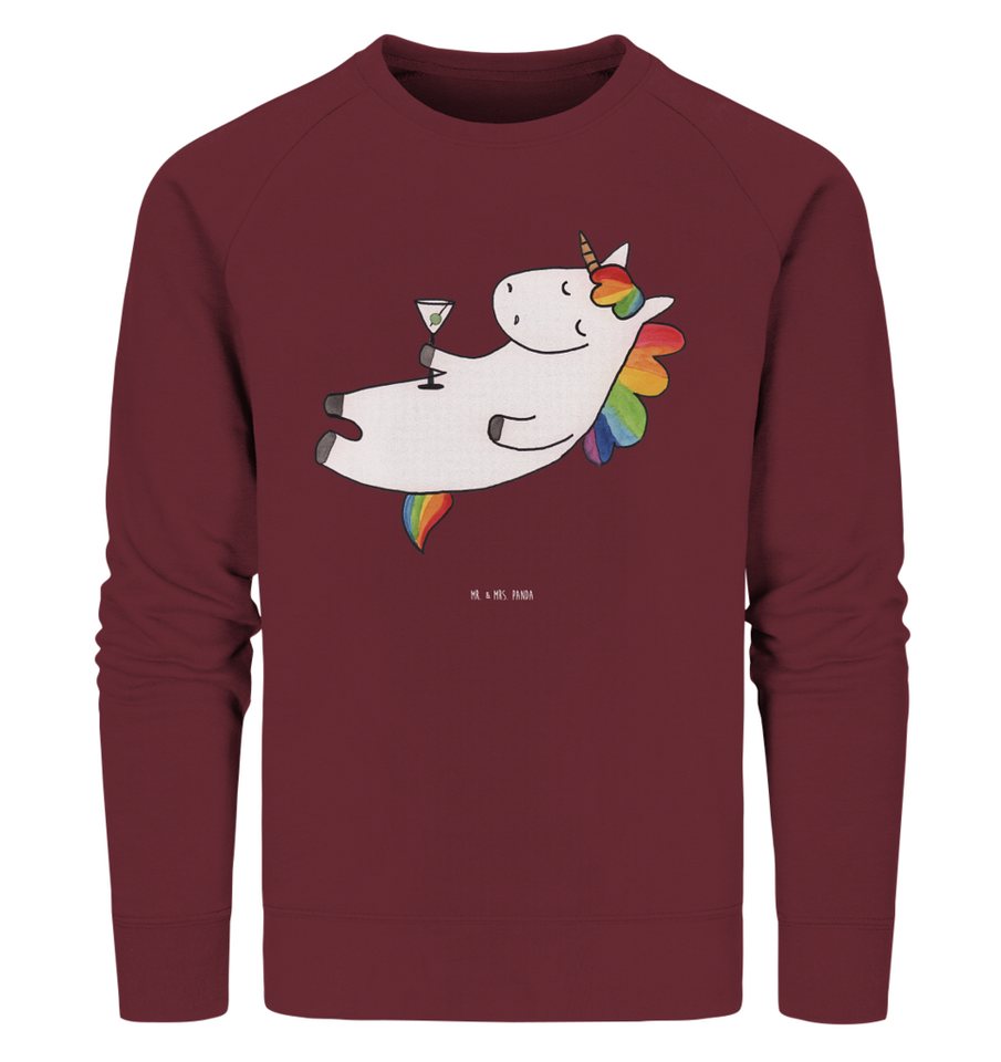 Mr. & Mrs. Panda Longpullover Größe L Einhorn Cocktail - Burgundy - Geschenk, Pullover, Caipirinha, (1-tlg) von Mr. & Mrs. Panda