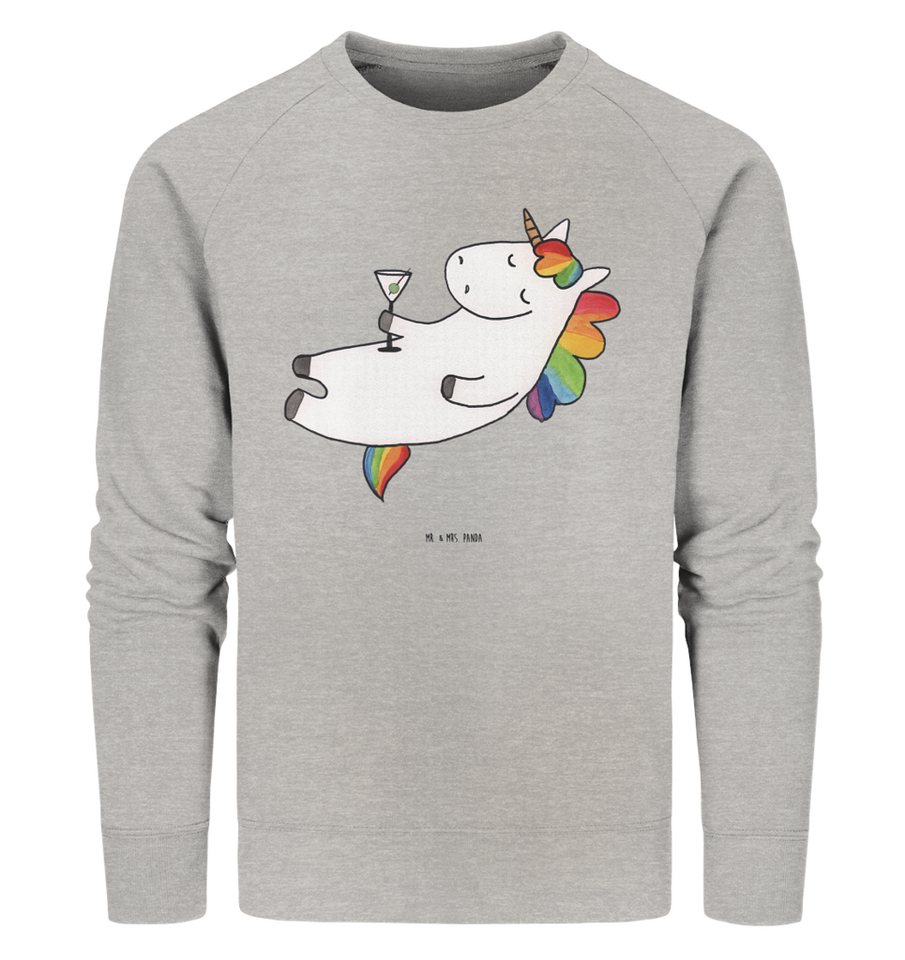 Mr. & Mrs. Panda Longpullover Größe L Einhorn Cocktail - Heather Grey - Geschenk, Sweatshirt Frauen (1-tlg) von Mr. & Mrs. Panda