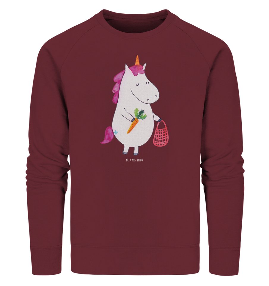 Mr. & Mrs. Panda Longpullover Größe L Einhorn Gemüse - Burgundy - Geschenk, Bio, Unisex, Pullover F (1-tlg) von Mr. & Mrs. Panda