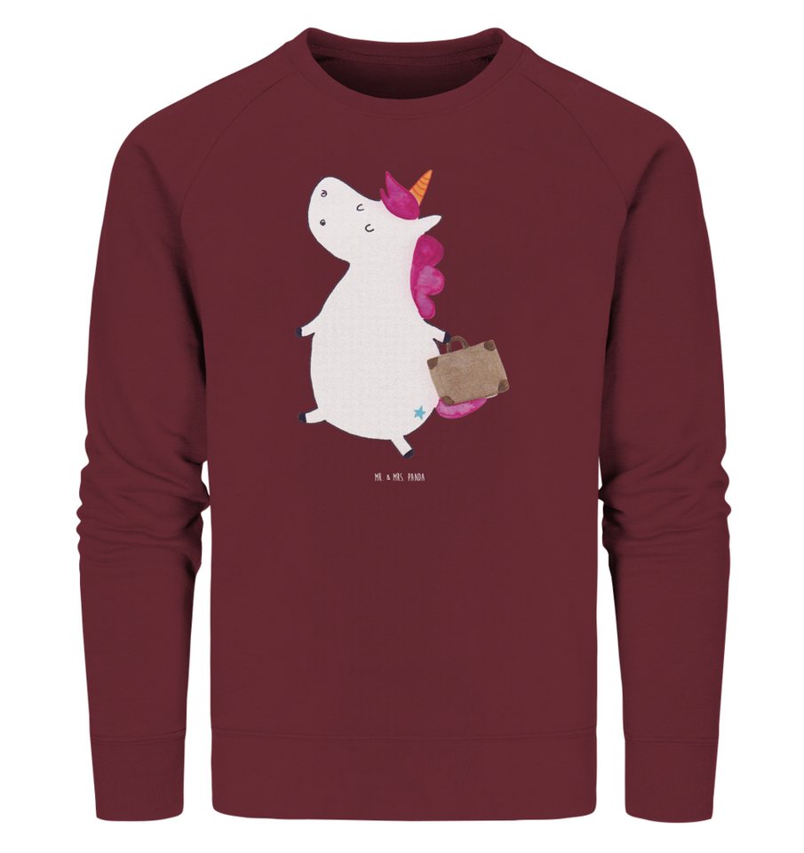 Mr. & Mrs. Panda Longpullover Größe L Einhorn Koffer - Burgundy - Geschenk, Unisex, Einhörner, Pega (1-tlg) von Mr. & Mrs. Panda