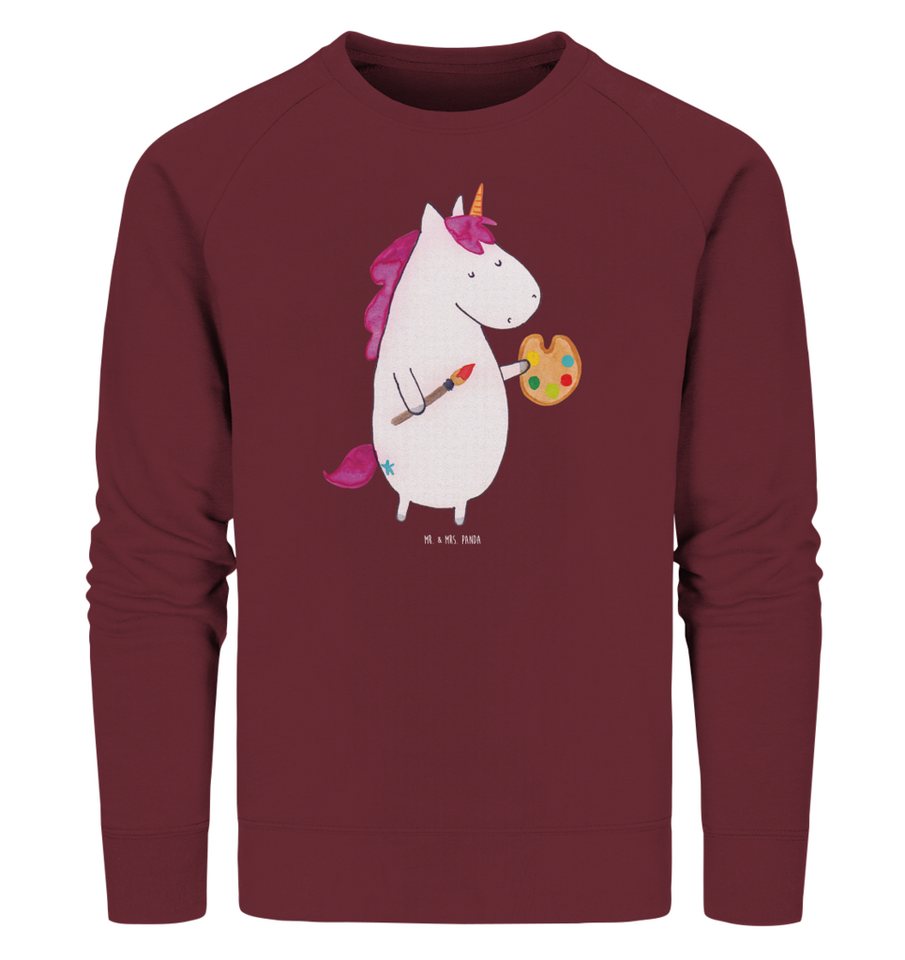 Mr. & Mrs. Panda Longpullover Größe L Einhorn Künstler - Burgundy - Geschenk, Zeichnen, Pullover, E (1-tlg) von Mr. & Mrs. Panda