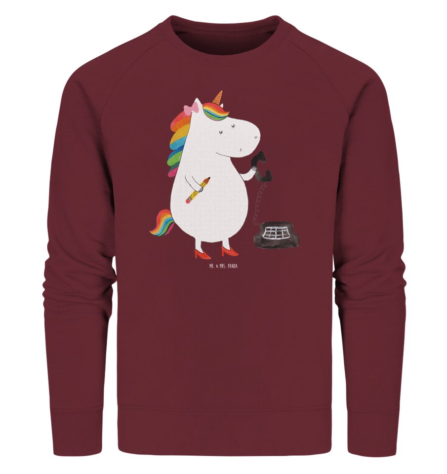 Mr. & Mrs. Panda Longpullover Größe L Einhorn Sekretärin - Burgundy - Geschenk, Unisex, Steuerkanzl (1-tlg) von Mr. & Mrs. Panda