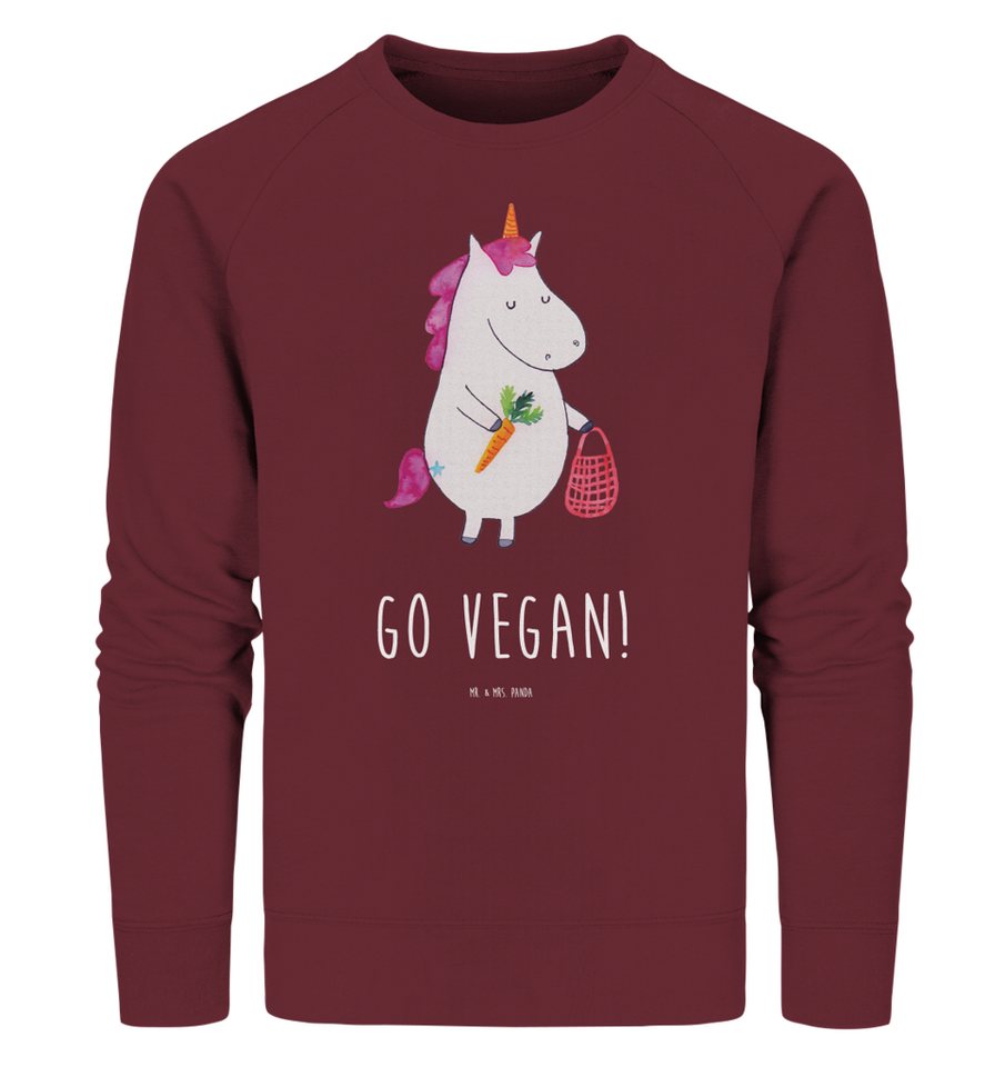 Mr. & Mrs. Panda Longpullover Größe L Einhorn Vegan - Burgundy - Geschenk, Einhorn Deko, Sweatshirt (1-tlg) von Mr. & Mrs. Panda