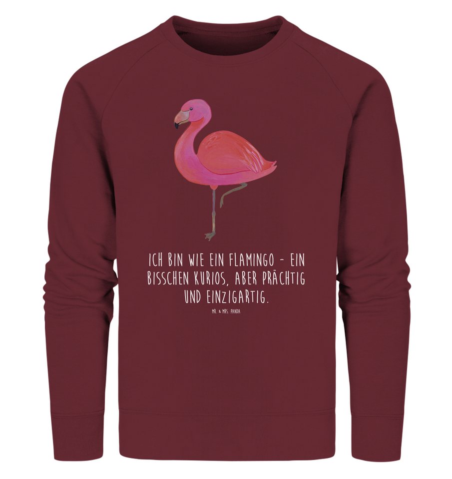 Mr. & Mrs. Panda Longpullover Größe L Flamingo Classic - Burgundy - Geschenk, glücklich, rosa, Pull (1-tlg) von Mr. & Mrs. Panda