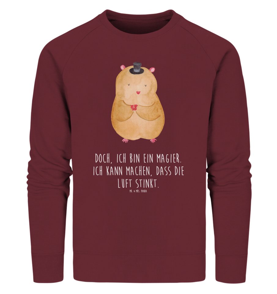 Mr. & Mrs. Panda Longpullover Größe L Hamster Hut - Burgundy - Geschenk, Tiere, Gute Laune, Houdini (1-tlg) von Mr. & Mrs. Panda