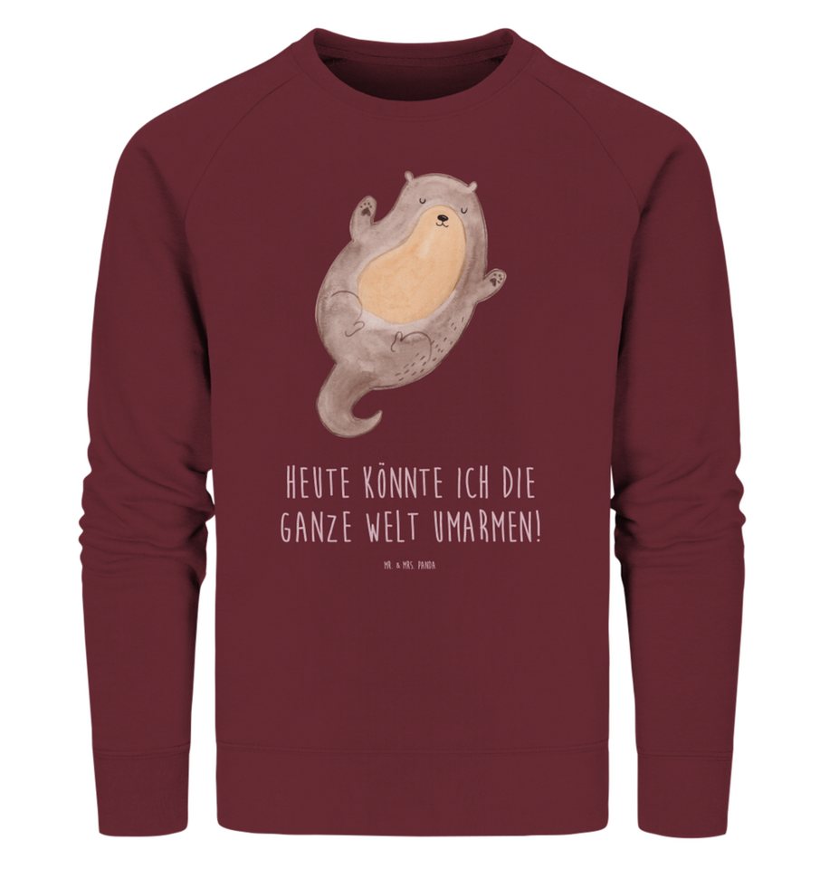 Mr. & Mrs. Panda Longpullover Größe L Otter Umarmen - Burgundy - Geschenk, Sweatshirt Frauen, Pullo (1-tlg) von Mr. & Mrs. Panda