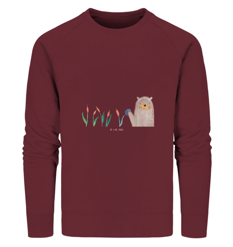 Mr. & Mrs. Panda Longpullover Größe L Otter Stein - Burgundy - Geschenk, Sweatshirt Männer, Sweatsh (1-tlg) von Mr. & Mrs. Panda