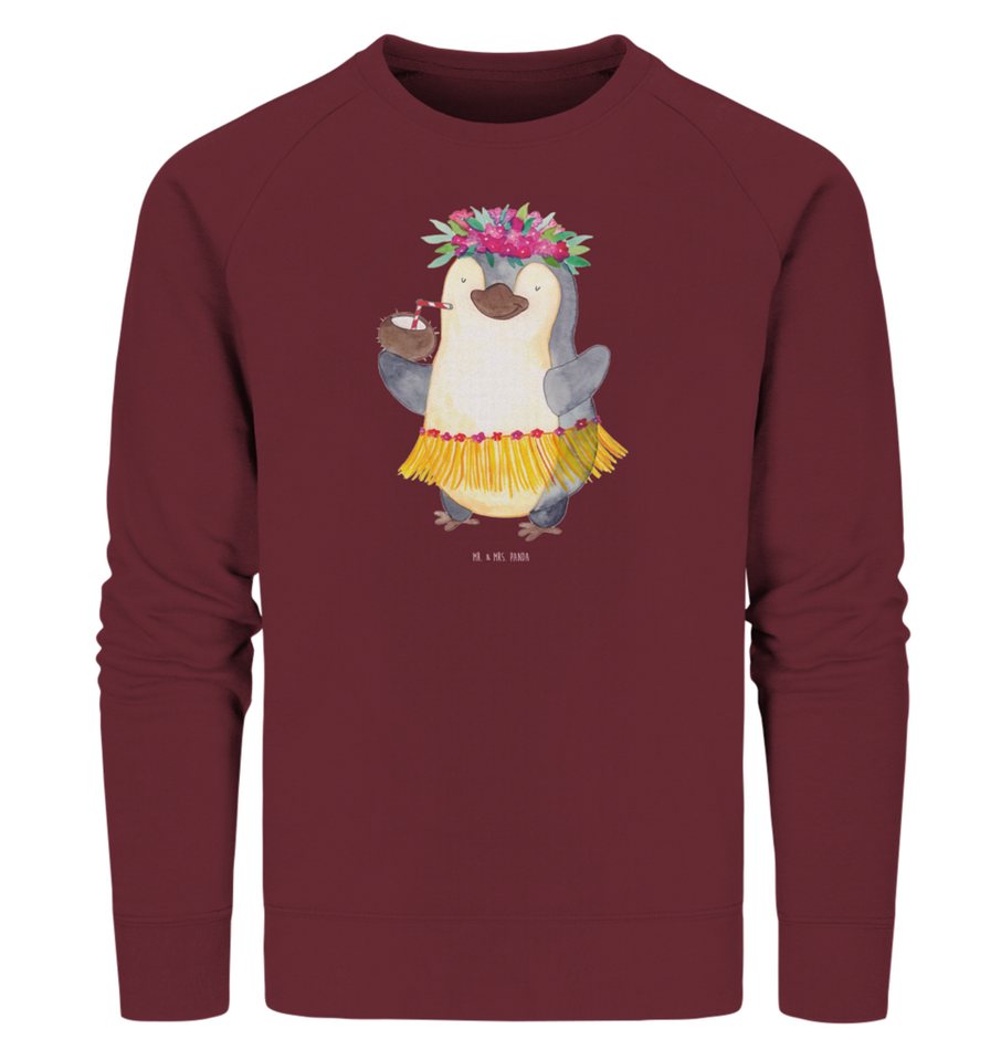 Mr. & Mrs. Panda Longpullover Größe L Pinguin Kokosnuss - Burgundy - Geschenk, Pullover Frauen, Pul (1-tlg) von Mr. & Mrs. Panda