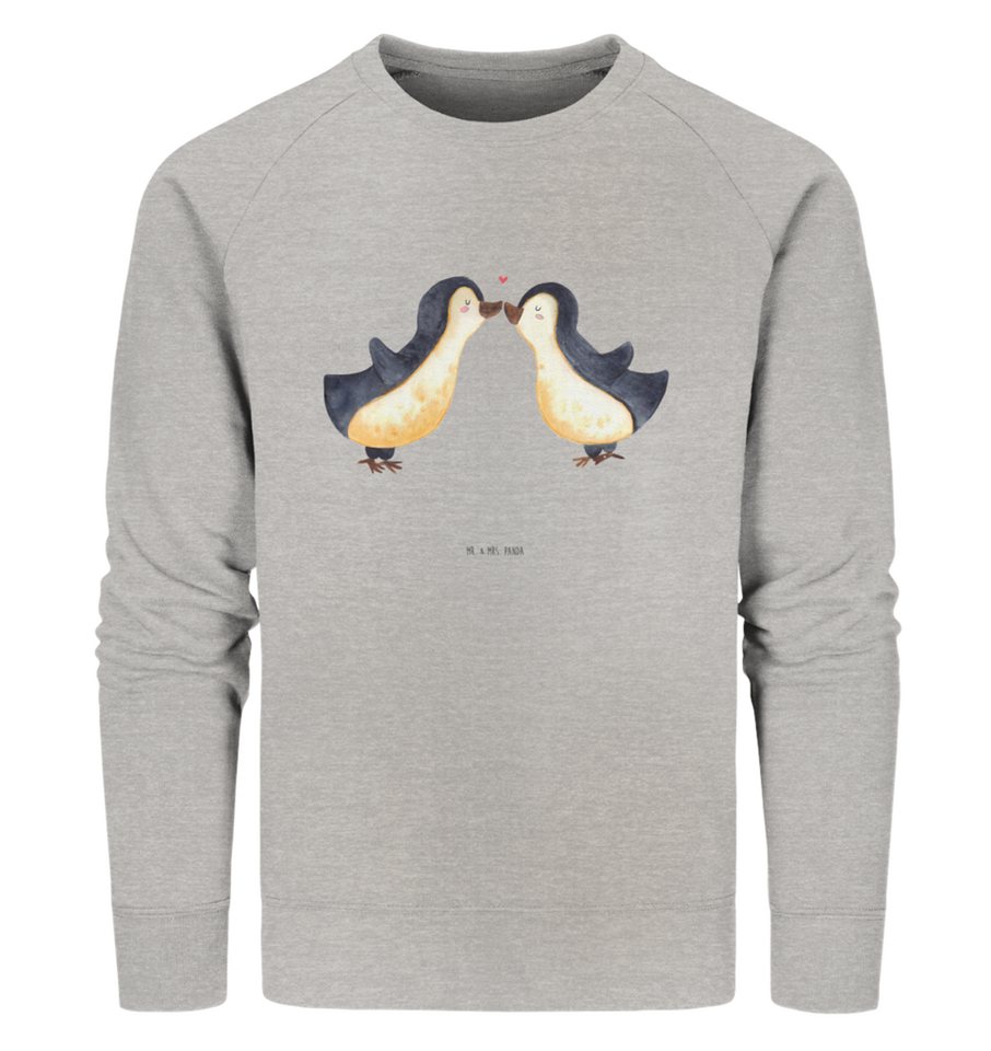 Mr. & Mrs. Panda Longpullover Größe L Pinguin Liebe - Heather Grey - Geschenk, Sweatshirt Männer, J (1-tlg) von Mr. & Mrs. Panda