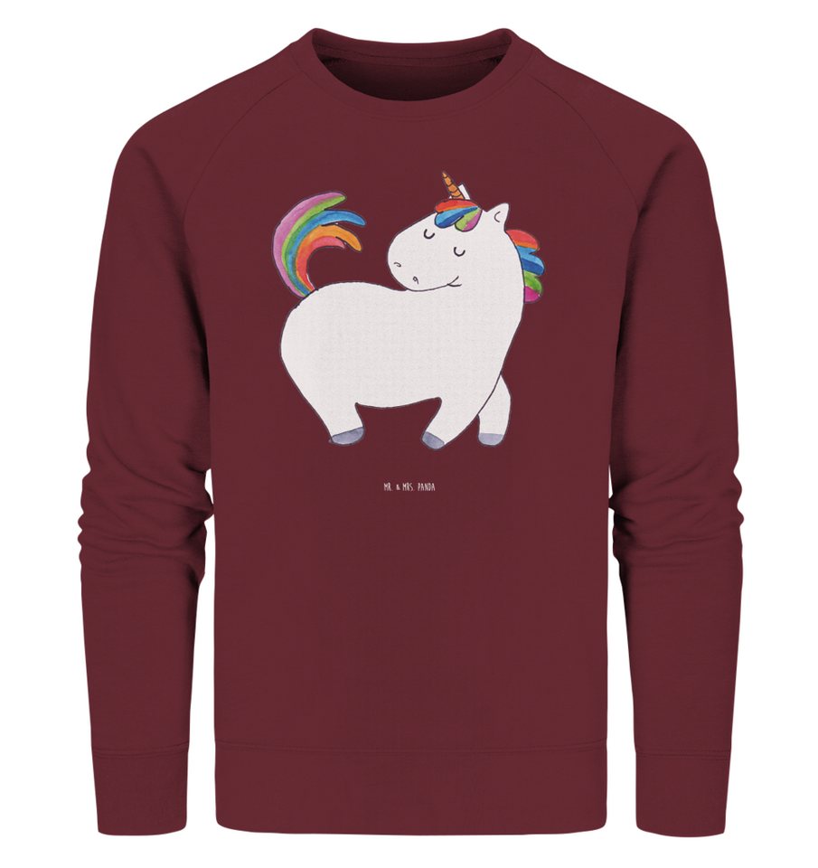 Mr. & Mrs. Panda Longpullover Größe M Einhorn Stolzieren - Burgundy - Geschenk, Einhorn Deko, Sweat (1-tlg) von Mr. & Mrs. Panda