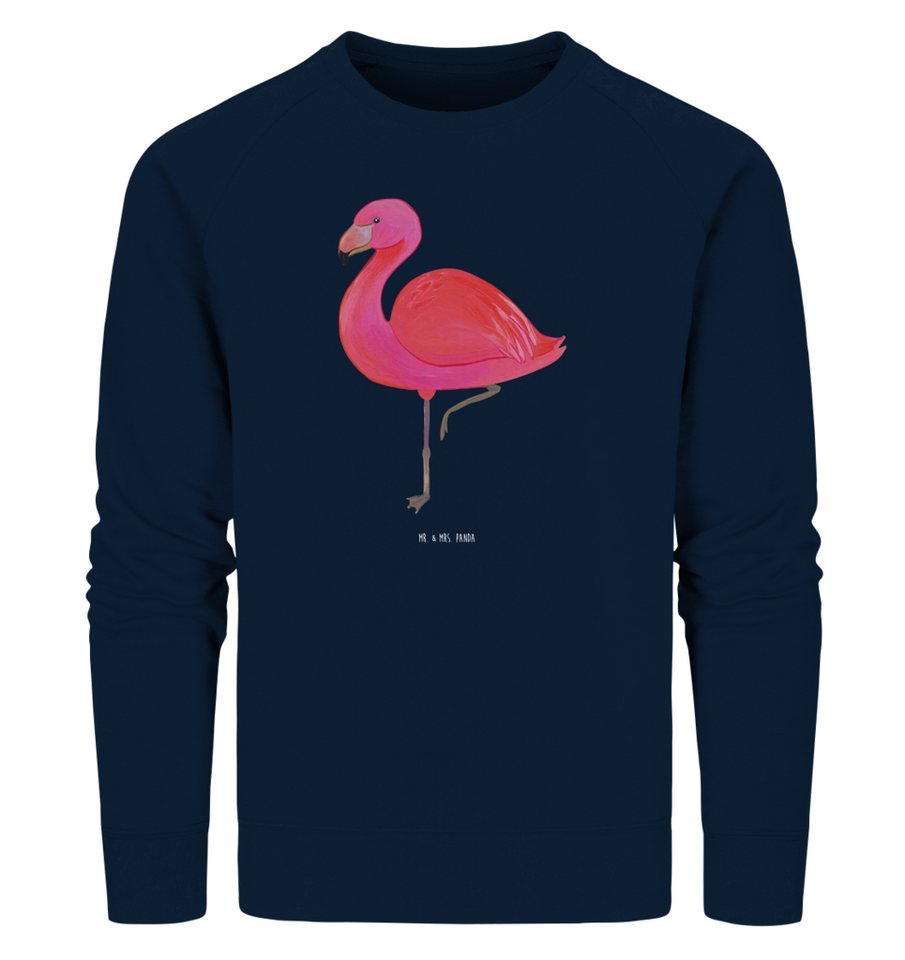 Mr. & Mrs. Panda Longpullover Größe M Flamingo Classic - French Navy - Geschenk, Sweatshirt Männer, (1-tlg) von Mr. & Mrs. Panda