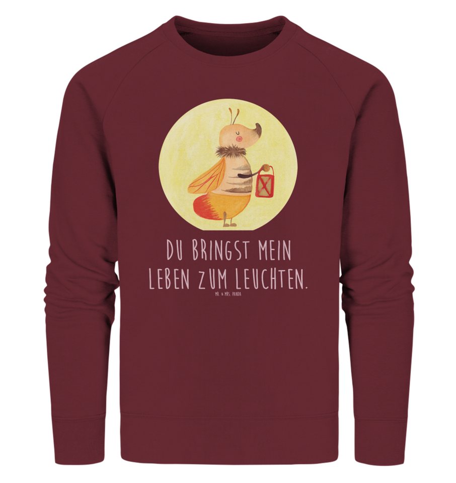 Mr. & Mrs. Panda Longpullover Größe M Glühwürmchen - Burgundy - Geschenk, Pullover Frauen, Liebling (1-tlg) von Mr. & Mrs. Panda