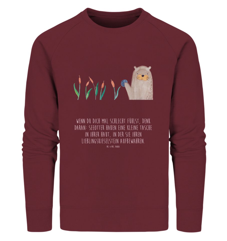 Mr. & Mrs. Panda Longpullover Größe M Otter Stein - Burgundy - Geschenk, Sweatshirt Frauen, Seeotte (1-tlg) von Mr. & Mrs. Panda