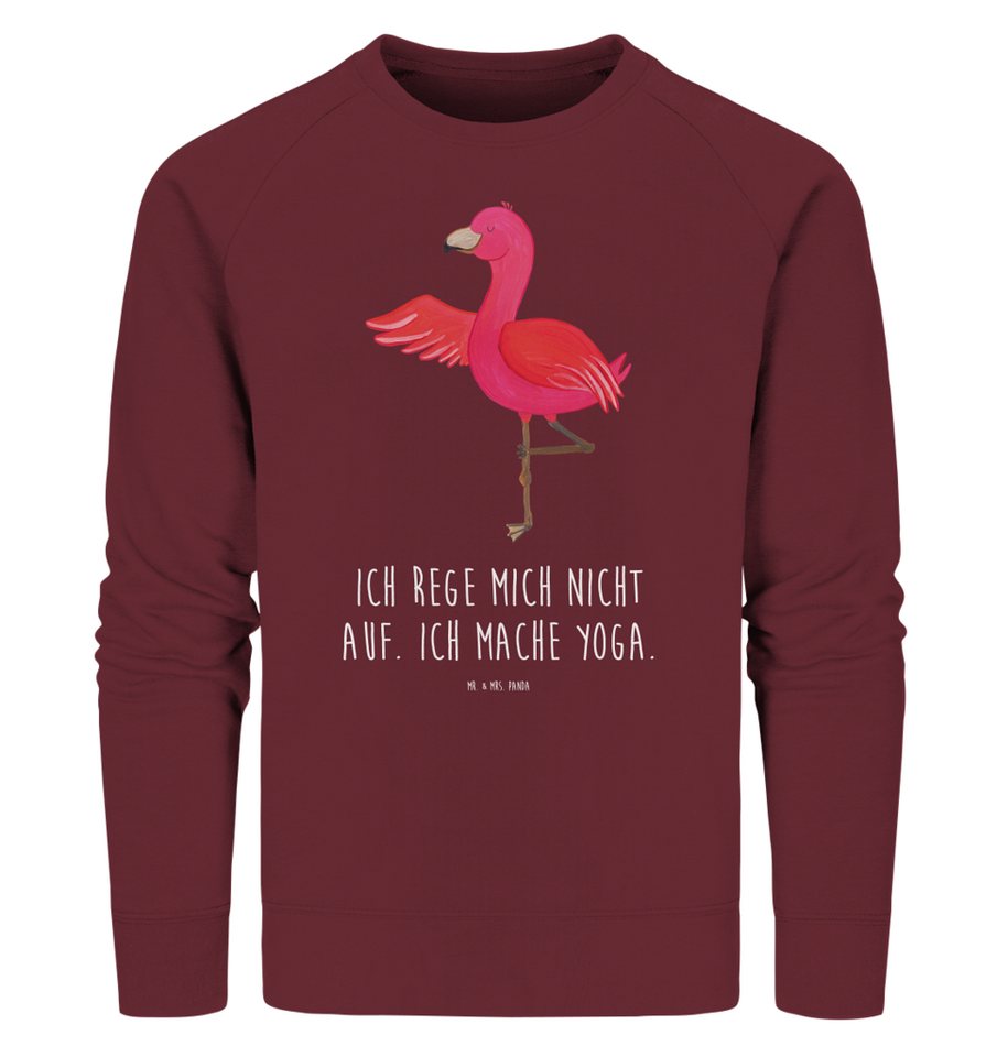 Mr. & Mrs. Panda Longpullover Größe S Flamingo Yoga - Burgundy - Geschenk, Ärger, Sweatshirt Männer (1-tlg) von Mr. & Mrs. Panda