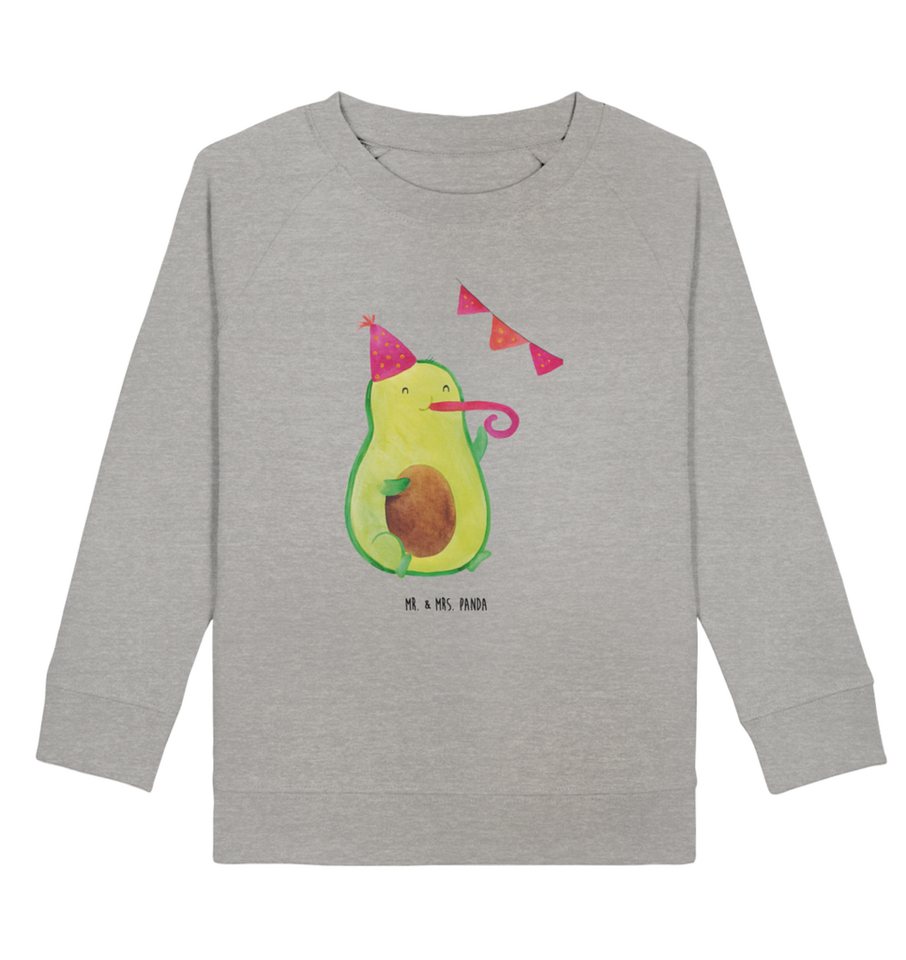 Mr. & Mrs. Panda Longpullunder 12-14 Jahre (152/164) Avocado Party - Heather Grey - Geschenk, Kinder (1-tlg) von Mr. & Mrs. Panda