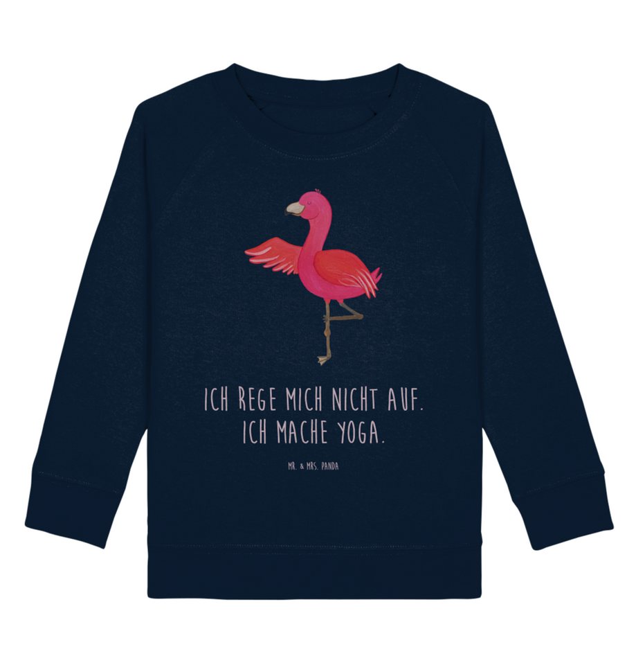 Mr. & Mrs. Panda Longpullunder 12-14 Jahre (152/164) Flamingo Yoga - Burgundy - Geschenk, Kinder Swe (1-tlg) von Mr. & Mrs. Panda