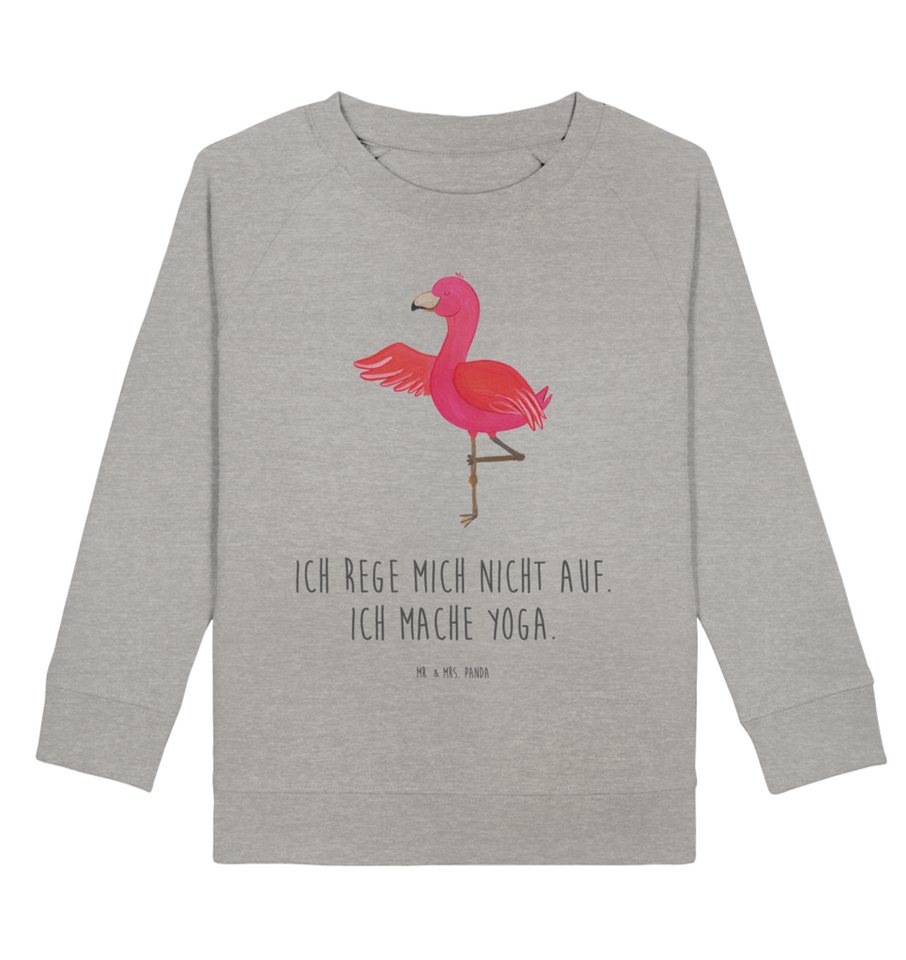 Mr. & Mrs. Panda Longpullunder 12-14 Jahre (152/164) Flamingo Yoga - Heather Grey - Geschenk, Jungen (1-tlg) von Mr. & Mrs. Panda