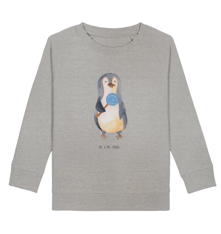 Mr. & Mrs. Panda Longpullunder 12-14 Jahre (152/164) Pinguin Lolli - Heather Grey - Geschenk, Kinder (1-tlg) von Mr. & Mrs. Panda