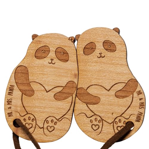 Mr. & Mrs. Panda Pärchen Schlüsselanhänger Panda Zweisamkeit - Geschenk, Valentinstagsgeschenk, Jahrestag, Freund, Liebe, Heiratsantrag, Ehefrau, von Mr. & Mrs. Panda