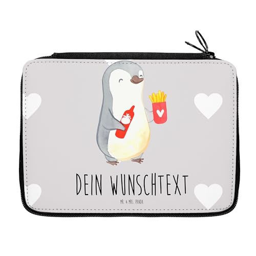 Mr. & Mrs. Panda Personalisierte Federmappe Pinguin Pommes - Personalisierte Geschenke, Federmäppchen Bedruckt, Personalisierte Stiftetasche, von Mr. & Mrs. Panda