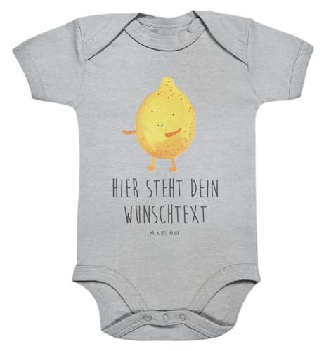 Mr. & Mrs. Panda Personalisierter Baby Body Beste Freunde Zitrone 6. - 12. Monat - Personalisierte Geschenke, Gute Laune, Personalisierter Strampler, von Mr. & Mrs. Panda