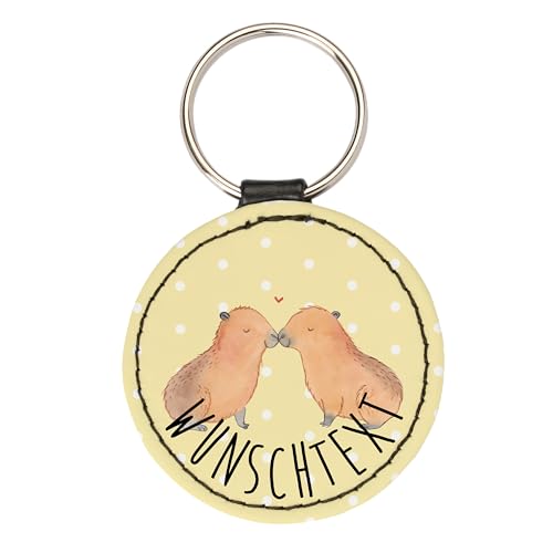 Mr. & Mrs. Panda Personalisierter Schlüsselanhänger Capybara Liebe - Personalisierte Geschenke, Glücksbringer mit Namen, Personalisierter von Mr. & Mrs. Panda