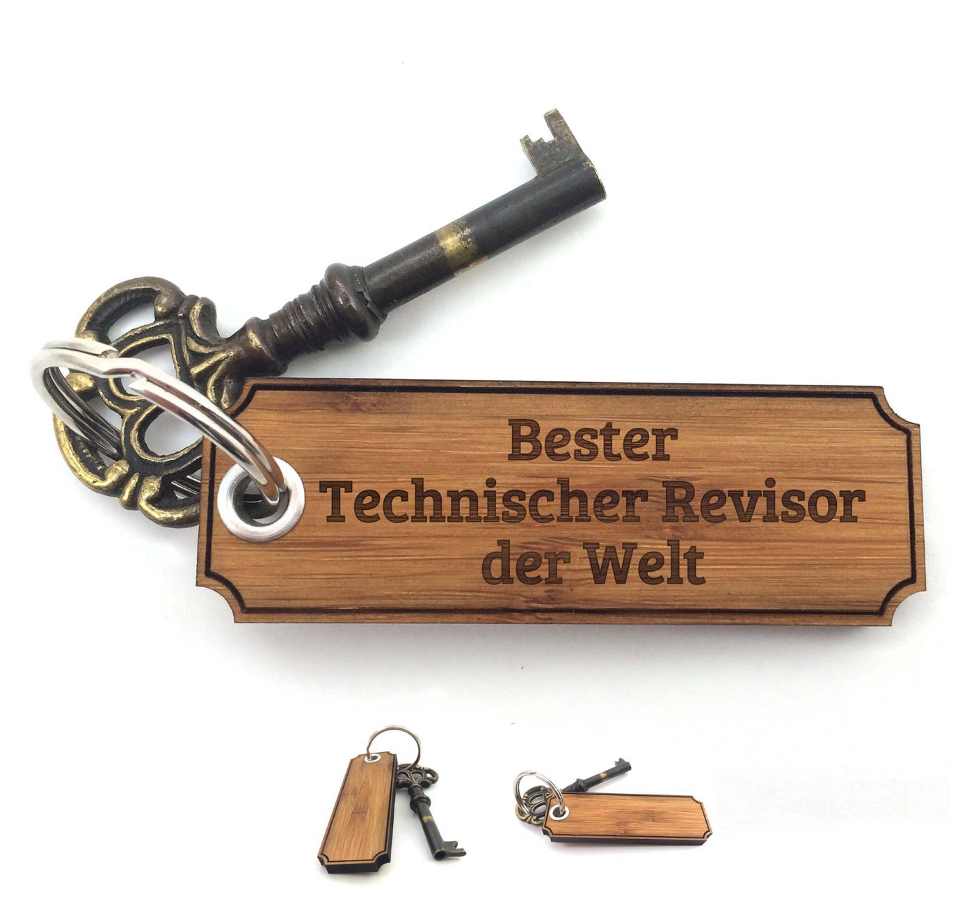Mr. & Mrs. Panda Schlüsselanhänger Technischer Revisor - Bambus - Geschenk, Schenken, Taschenanhänger, B (1-tlg) von Mr. & Mrs. Panda