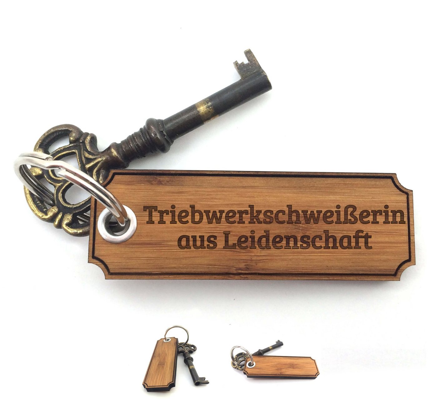 Mr. & Mrs. Panda Schlüsselanhänger Triebwerkschweißerin - Bambus - Geschenk, Ausbildung, Glücksbringer, (1-tlg) von Mr. & Mrs. Panda