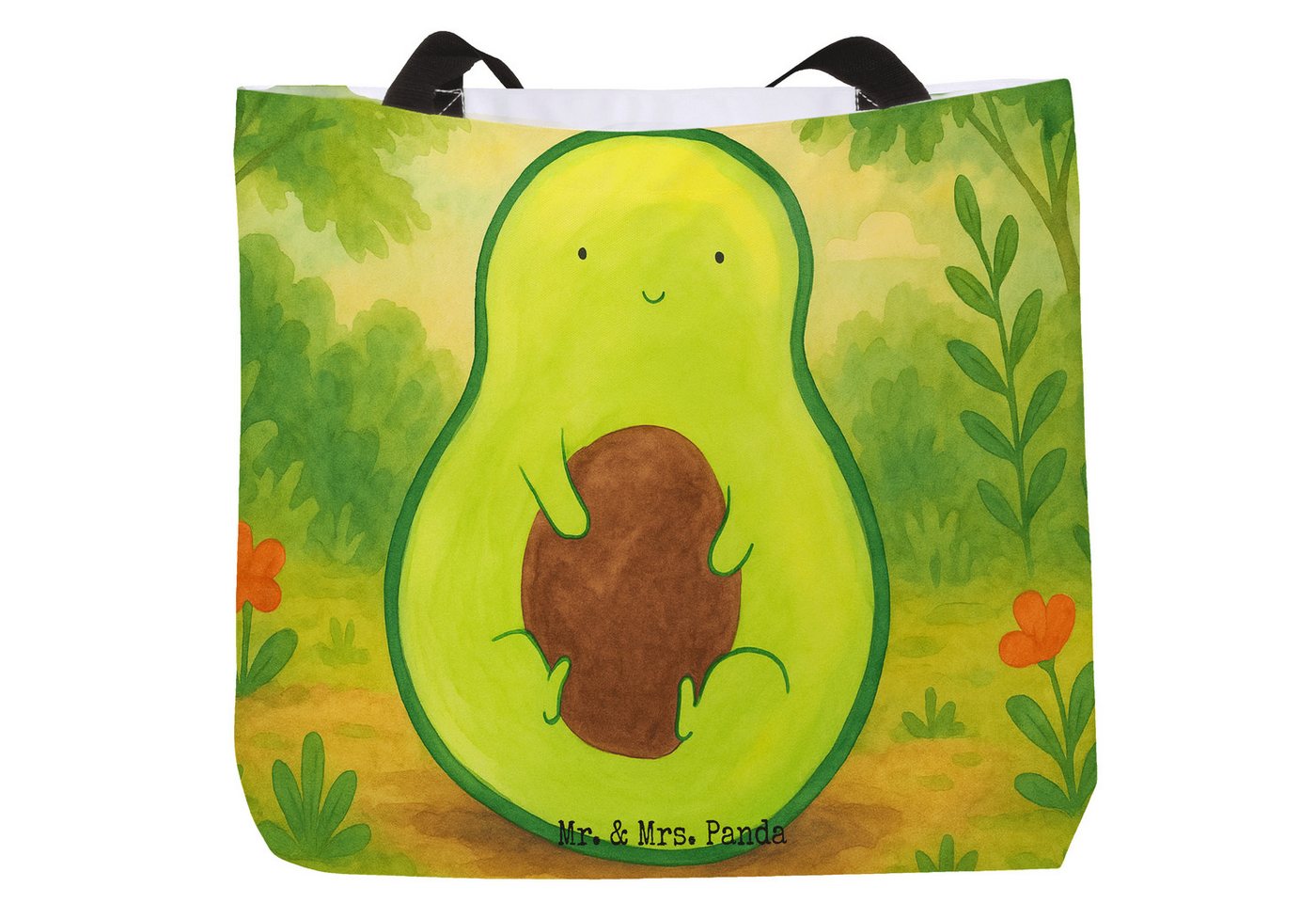 Mr. & Mrs. Panda Shopper Avocado Kern Design, Shopper, Weiß, Avokado, XL, Schultertasche, Spru (Packung, 1-tlg) von Mr. & Mrs. Panda