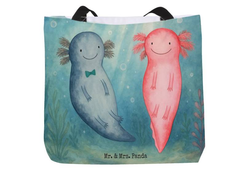 Mr. & Mrs. Panda Shopper Axolotl Liebe Design, Shopper, Weiß, Einkaufstasche, Hochzeitstag, Ja (Packung, 1-tlg) von Mr. & Mrs. Panda